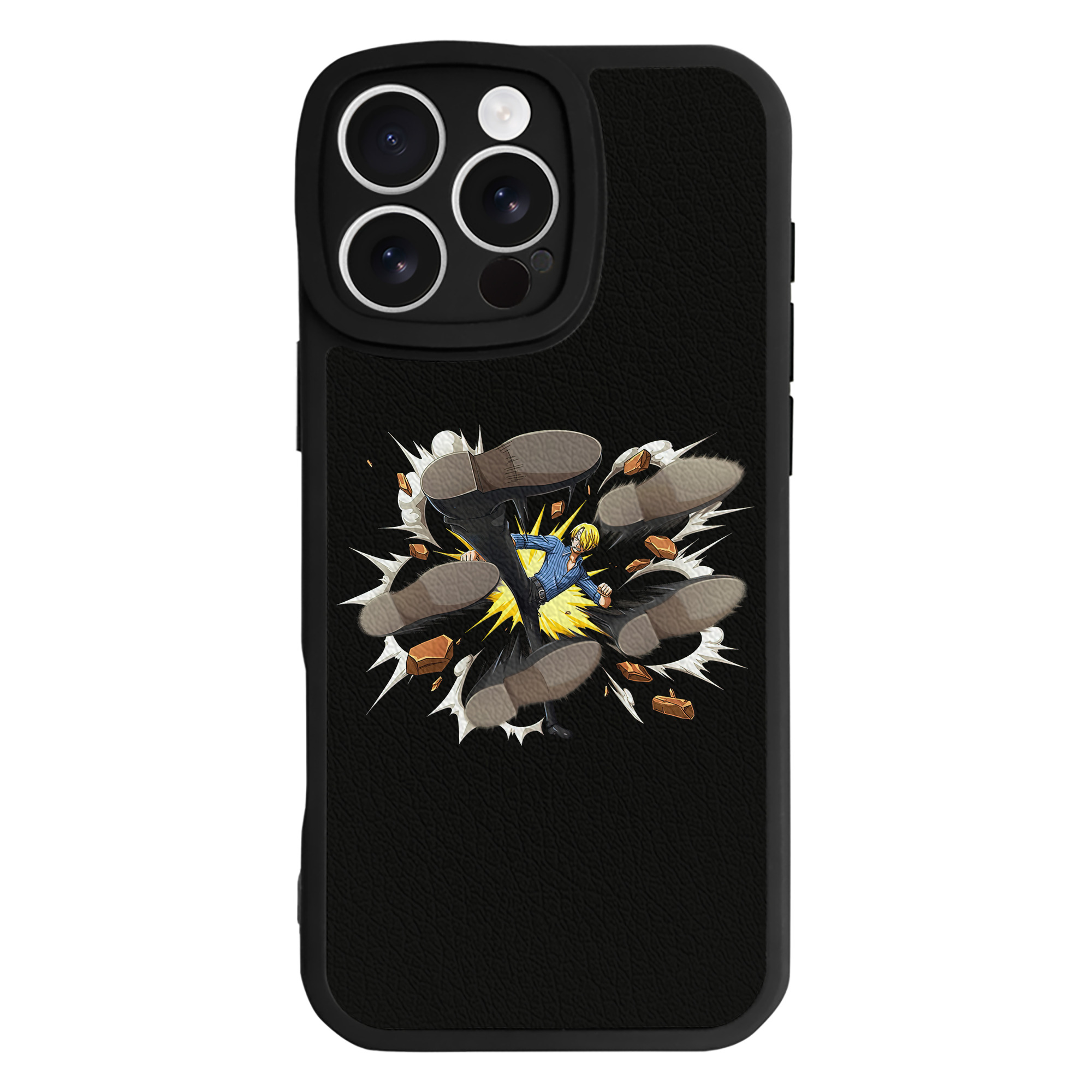 （画像用） ワンピース サンジ ONE PIECE Sanji 【iPhone 16シリーズ対応】シリコンスマホケース（レザー調） 材質：シリコン